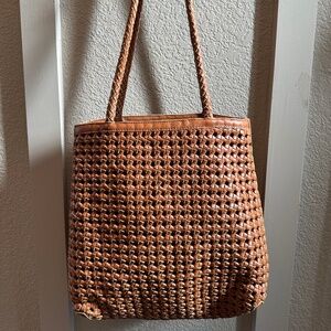 Gambian Olivia Tote Bag Woven Knotted Leather Purse